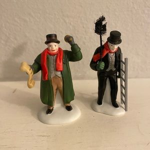 Dept 56 Town Crier And Chimney Sweep Complete Set Of 2